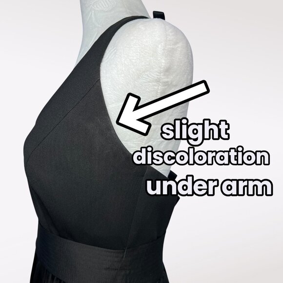 White by Vera Wang Ebony Black Formal Halter Maxi Gown Size 6 - Picture 9 of 9